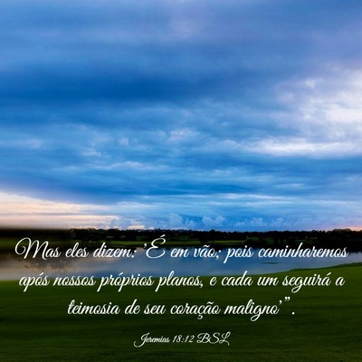 Picture 03 - Jeremias 18:12 BSL - Mas eles dizem: 'É em vão; pois caminharemos - Bible Verse Picture