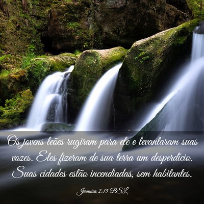 Picture 03 - Jeremias 2:15 BSL - Os jovens leões rugiram para ele e levantaram - Bible Verse Picture