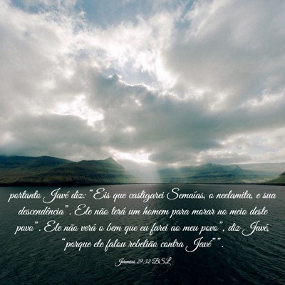 Picture 03 - Jeremias 29:32 BSL - portanto Javé diz: “Eis que castigarei - Bible Verse Picture