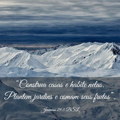 Picture 03 - Jeremias 29:5 BSL - “Construa casas e habite nelas. Plantem jardins - Bible Verse Picture
