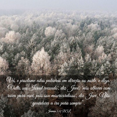 Picture 03 - Jeremias 3:12 BSL - Vá, e proclame estas palavras em direção ao - Bible Verse Picture