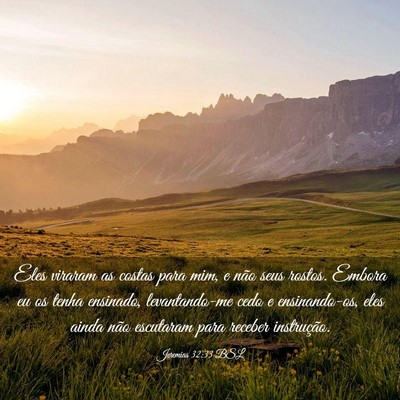 Picture 03 - Jeremias 32:33 BSL - Eles viraram as costas para mim, e não seus - Bible Verse Picture