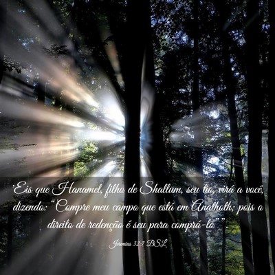 Picture 03 - Jeremias 32:7 BSL - 'Eis que Hanamel, filho de Shallum, seu tio, - Bible Verse Picture