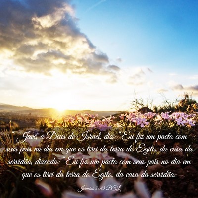 Picture 03 - Jeremias 34:13 BSL - “ Javé, o Deus de Israel, diz: “Eu fiz um - Bible Verse Picture