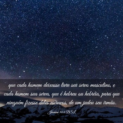 Picture 03 - Jeremias 34:9 BSL - que cada homem deixasse livre seu servo - Bible Verse Picture