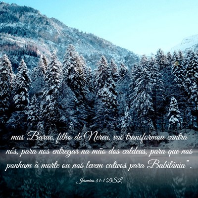 Picture 03 - Jeremias 43:3 BSL - mas Baruc, filho de Nereu, vos transformou contra - Bible Verse Picture