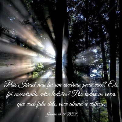 Picture 03 - Jeremias 48:27 BSL - Pois Israel não foi um escárnio para você? Ele - Bible Verse Picture