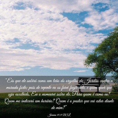 Picture 03 - Jeremias 49:19 BSL - “Eis que ele subirá como um leão do orgulho - Bible Verse Picture