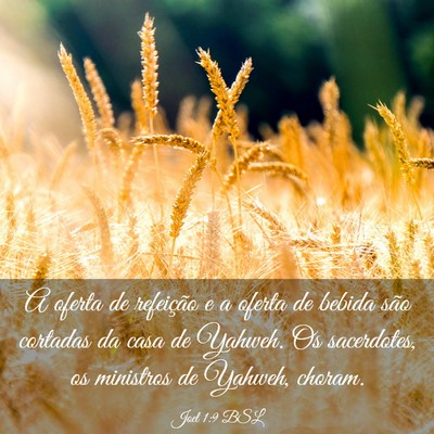 Picture 03 - Joel 1:9 BSL - A oferta de refeição e a oferta de bebida são - Bible Verse Picture