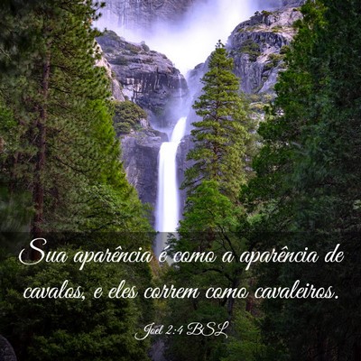 Picture 03 - Joel 2:4 BSL - Sua aparência é como a aparência de cavalos, e - Bible Verse Picture