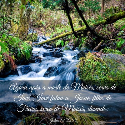 Picture 03 - Joshua 1:1 BSL - Agora após a morte de Moisés, servo de Iavé, - Bible Verse Picture