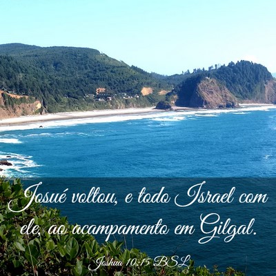 Picture 03 - Joshua 10:15 BSL - Josué voltou, e todo Israel com ele, ao - Bible Verse Picture