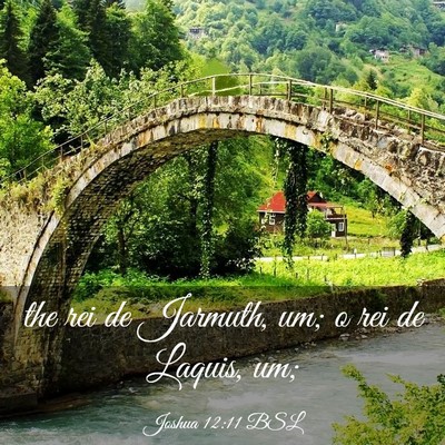 Picture 03 - Joshua 12:11 BSL - the rei de Jarmuth, um; o rei de Laquis, - Bible Verse Picture