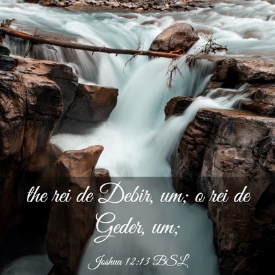 Picture 03 - Joshua 12:13 BSL - the rei de Debir, um; o rei de Geder, - Bible Verse Picture