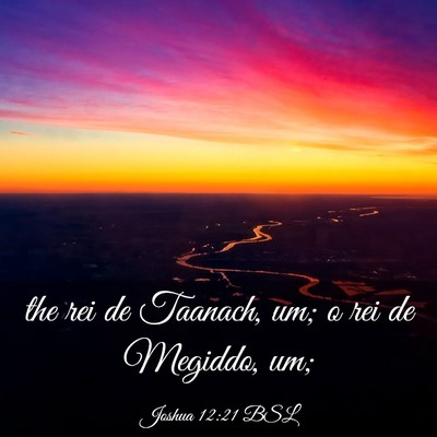 Picture 03 - Joshua 12:21 BSL - the rei de Taanach, um; o rei de Megiddo, - Bible Verse Picture