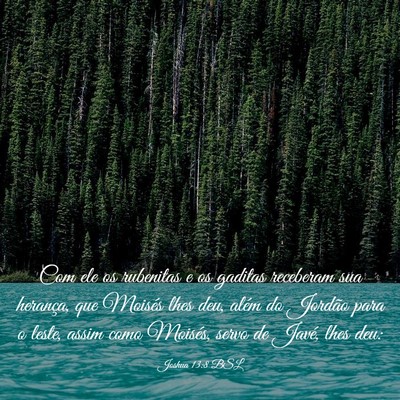 Picture 03 - Joshua 13:8 BSL - Com ele os rubenitas e os gaditas receberam sua - Bible Verse Picture