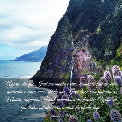 Picture 03 - Joshua 14:10 BSL - “Agora, eis que Javé me manteve vivo, enquanto - Bible Verse Picture