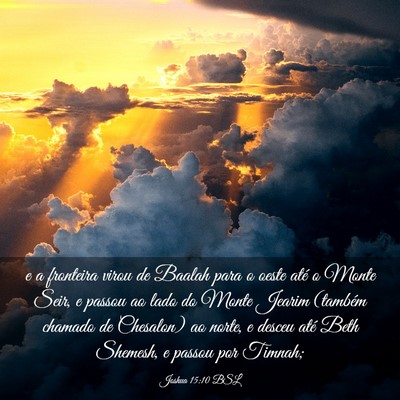 Picture 03 - Joshua 15:10 BSL - e a fronteira virou de Baalah para o oeste até o - Bible Verse Picture