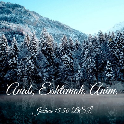 Picture 03 - Joshua 15:50 BSL - Anab, Eshtemoh, - Bible Verse Picture