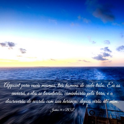 Picture 03 - Joshua 18:4 BSL - Appoint para vocês mesmos, três homens de cada - Bible Verse Picture