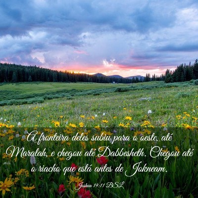 Picture 03 - Joshua 19:11 BSL - A fronteira deles subiu para o oeste, até - Bible Verse Picture