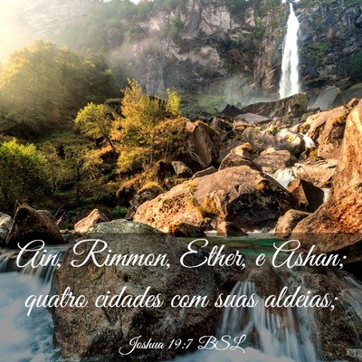 Picture 03 - Joshua 19:7 BSL - Ain, Rimmon, Ether, e Ashan; quatro cidades com - Bible Verse Picture