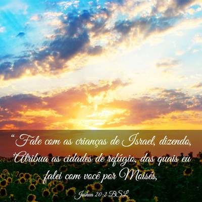 Picture 03 - Joshua 20:2 BSL - “Fale com as crianças de Israel, dizendo, - Bible Verse Picture