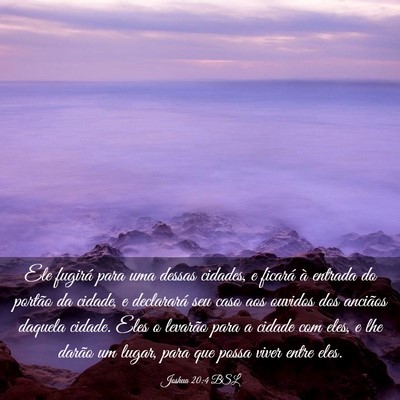 Picture 03 - Joshua 20:4 BSL - Ele fugirá para uma dessas cidades, e ficará à - Bible Verse Picture
