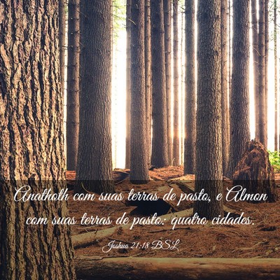 Picture 03 - Joshua 21:18 BSL - Anathoth com suas terras de pasto, e Almon com - Bible Verse Picture