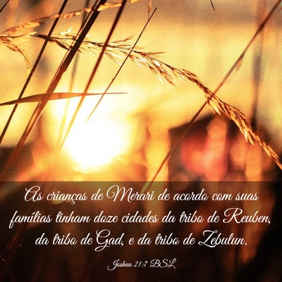 Picture 03 - Joshua 21:7 BSL - As crianças de Merari de acordo com suas - Bible Verse Picture