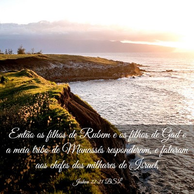 Picture 03 - Joshua 22:21 BSL - Então os filhos de Rubem e os filhos de Gad e a - Bible Verse Picture