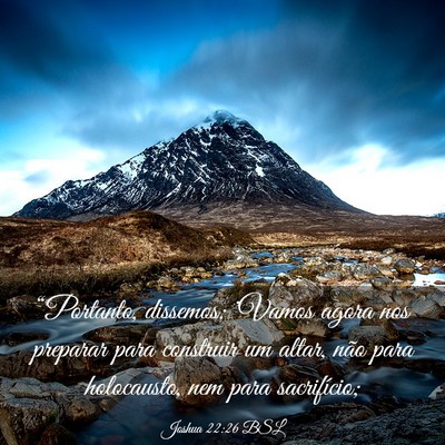 Picture 03 - Joshua 22:26 BSL - “Portanto, dissemos: 'Vamos agora nos preparar - Bible Verse Picture