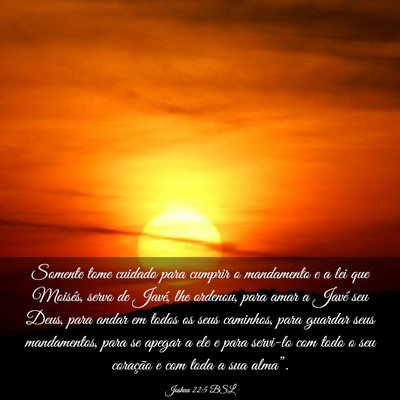 Picture 03 - Joshua 22:5 BSL - Somente tome cuidado para cumprir o mandamento e - Bible Verse Picture