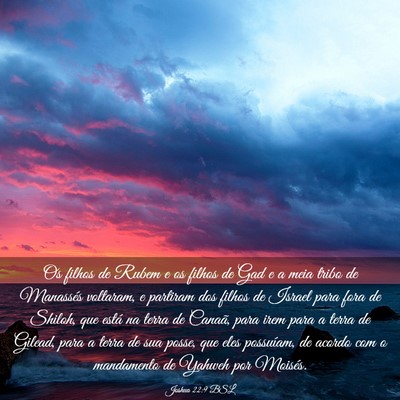 Picture 03 - Joshua 22:9 BSL - Os filhos de Rubem e os filhos de Gad e a meia - Bible Verse Picture