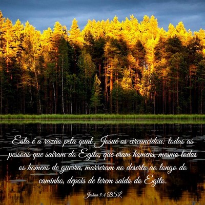 Picture 03 - Joshua 5:4 BSL - Esta é a razão pela qual Josué os circuncidou: - Bible Verse Picture