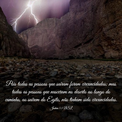 Picture 03 - Joshua 5:5 BSL - Pois todas as pessoas que saíram foram - Bible Verse Picture