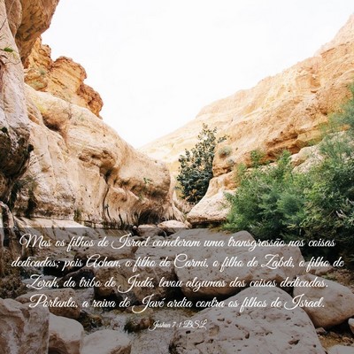 Picture 03 - Joshua 7:1 BSL - Mas os filhos de Israel cometeram uma - Bible Verse Picture
