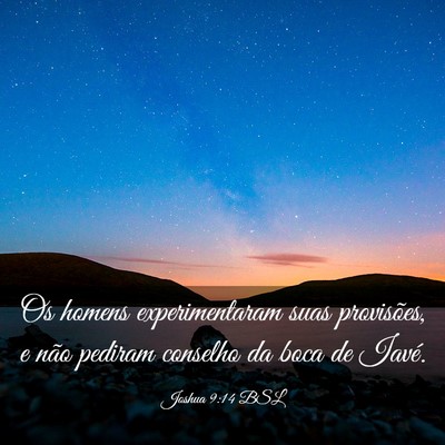 Picture 03 - Joshua 9:14 BSL - Os homens experimentaram suas provisões, e não - Bible Verse Picture