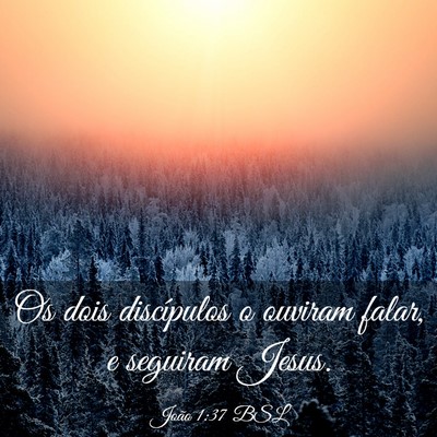 Picture 03 - João 1:37 BSL - Os dois discípulos o ouviram falar, e seguiram - Bible Verse Picture