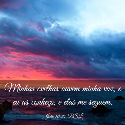 Picture 03 - João 10:27 BSL - Minhas ovelhas ouvem minha voz, e eu as conheço, - Bible Verse Picture