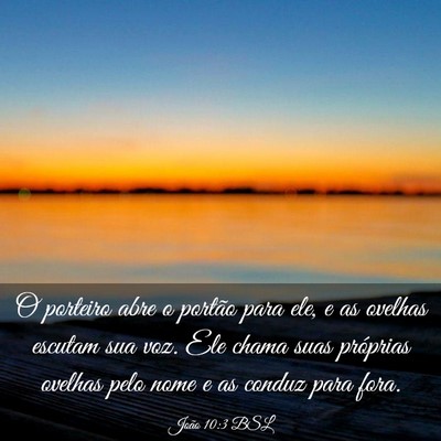 Picture 03 - João 10:3 BSL - O porteiro abre o portão para ele, e as ovelhas - Bible Verse Picture