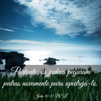 Picture 03 - João 10:31 BSL - Portanto, os judeus pegaram pedras novamente para - Bible Verse Picture
