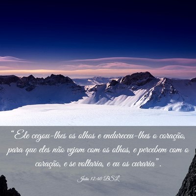 Picture 03 - João 12:40 BSL - “Ele cegou-lhes os olhos e endureceu-lhes o - Bible Verse Picture