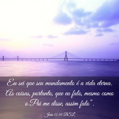 Picture 03 - João 12:50 BSL - Eu sei que seu mandamento é a vida eterna. As - Bible Verse Picture