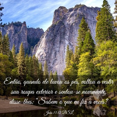 Picture 03 - João 13:12 BSL - Então, quando ele lavou os pés, voltou a vestir - Bible Verse Picture