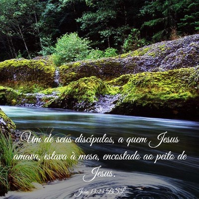 Picture 03 - João 13:23 BSL - Um de seus discípulos, a quem Jesus amava, - Bible Verse Picture