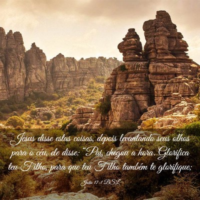 Picture 03 - João 17:1 BSL - Jesus disse estas coisas, depois levantando seus - Bible Verse Picture