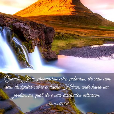 Picture 03 - João 18:1 BSL - Quando Jesus pronunciou estas palavras, ele saiu - Bible Verse Picture