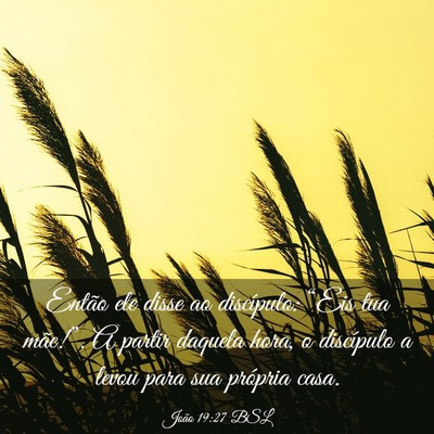 Picture 03 - João 19:27 BSL - Então ele disse ao discípulo: “Eis tua - Bible Verse Picture