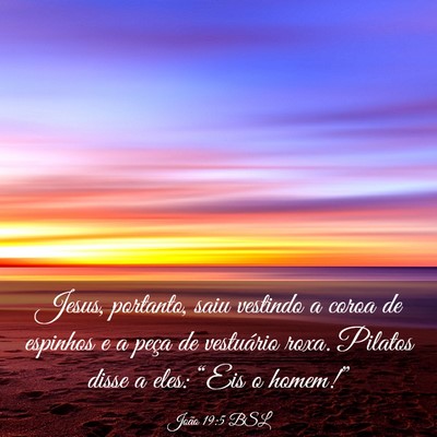 Picture 03 - João 19:5 BSL - Jesus, portanto, saiu vestindo a coroa de - Bible Verse Picture